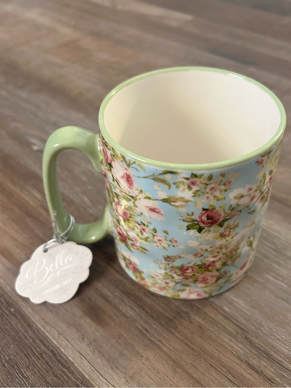 10 Strawberry Street Floral Pink Blue Coffee Mug